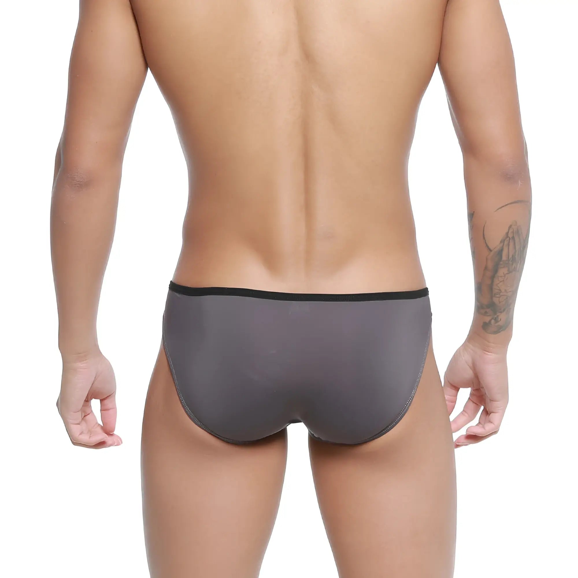 Gray briefs with black elastic waistband metro malewear arc bikini charcoal 2206-11 comfortable and stylish underwear