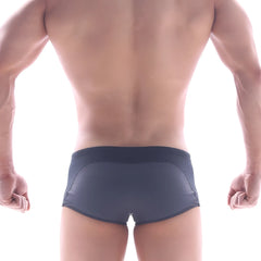 Dark gray MetroMaleWear Arc Swim Boxer heather 4925-11 with sleek form-fitting design and subtle stitching details