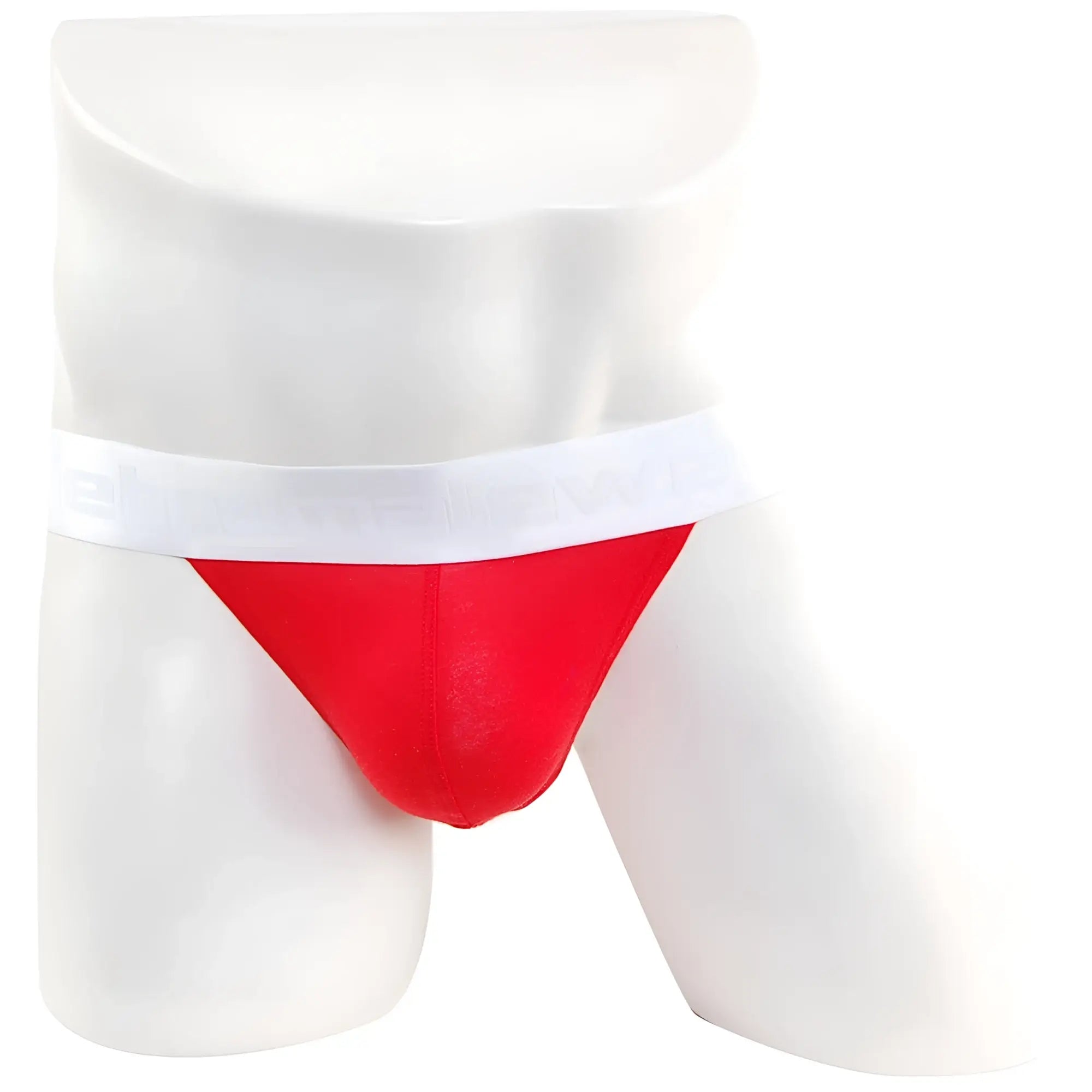 Red briefs with white elastic waistband metro malewear asian bikini 3pack 3004-3pk front view