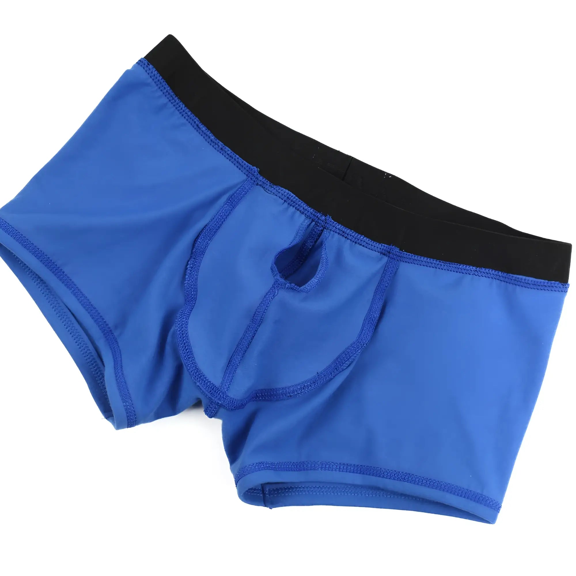 MetroMaleWear Avalon boxer brief royal blue men’s briefs with black waistband and central pouch opening