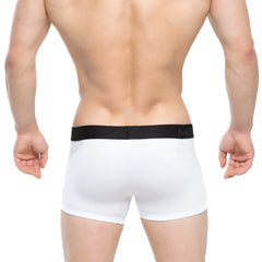 White metro malewear avalon boxer briefs with black moro logo waistband 3034-00