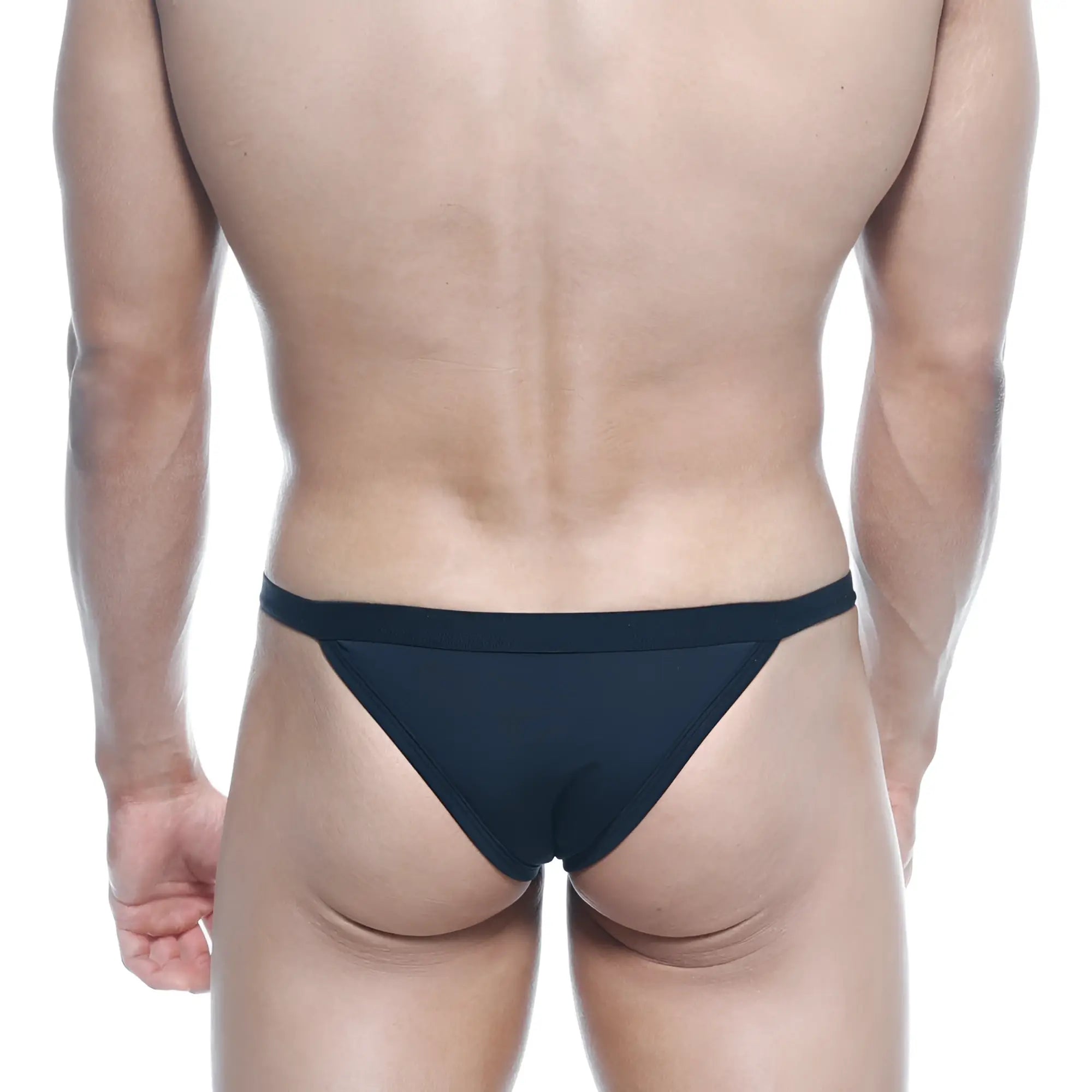 Black triangular briefs metroMalewear avant-garde bikini 1115-20 made of smooth form-fitting fabric