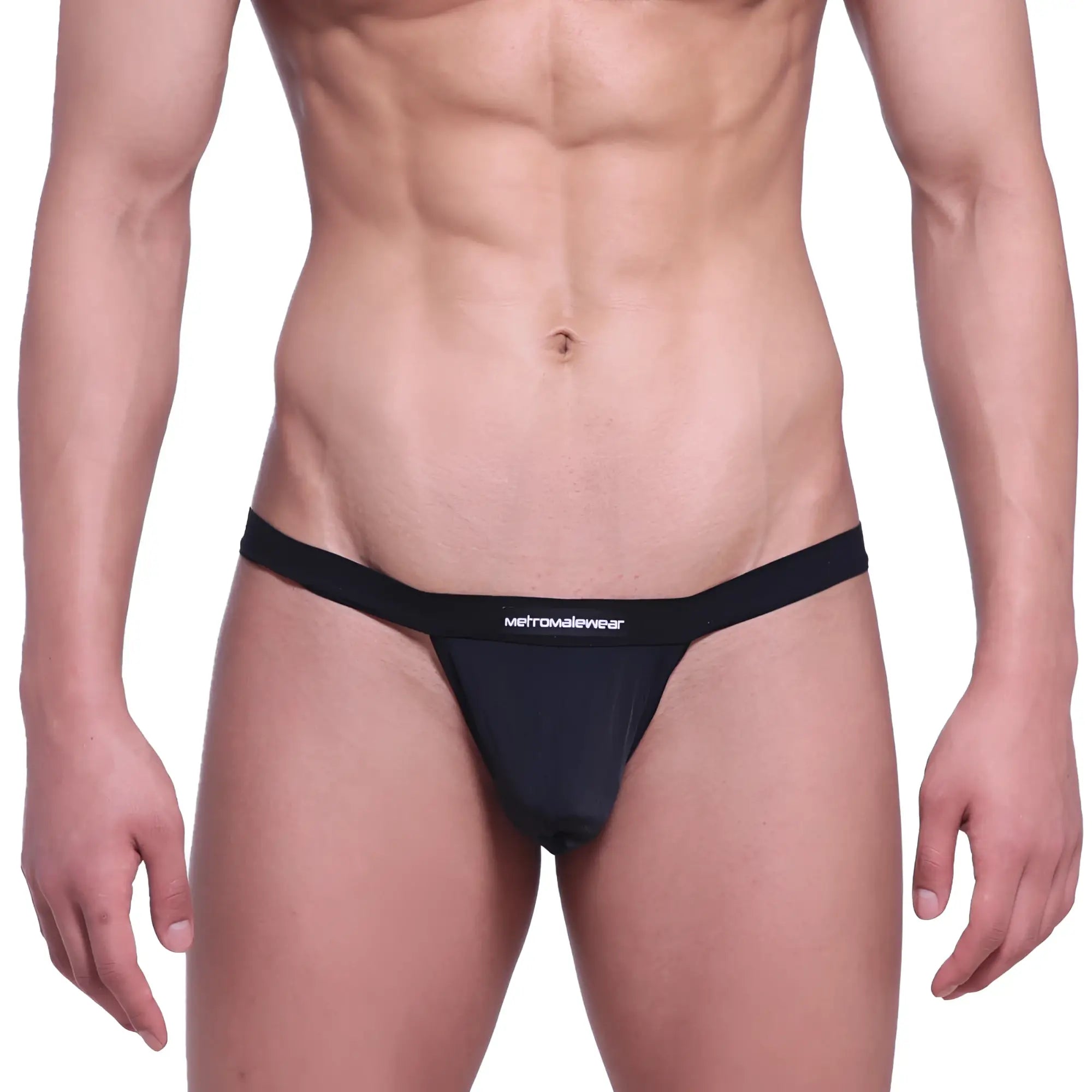 Black metromalewear big pouch thong 1402-20 with sleek minimalist design and supportive contour pouch