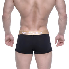 Black mens body boxer briefs with tan waistband and methwear logo for comfort and style by metroMalewear