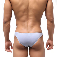 Light blue textured briefs showing back side from metromalewear bosillo half back bikini lavender 3504 08 collection