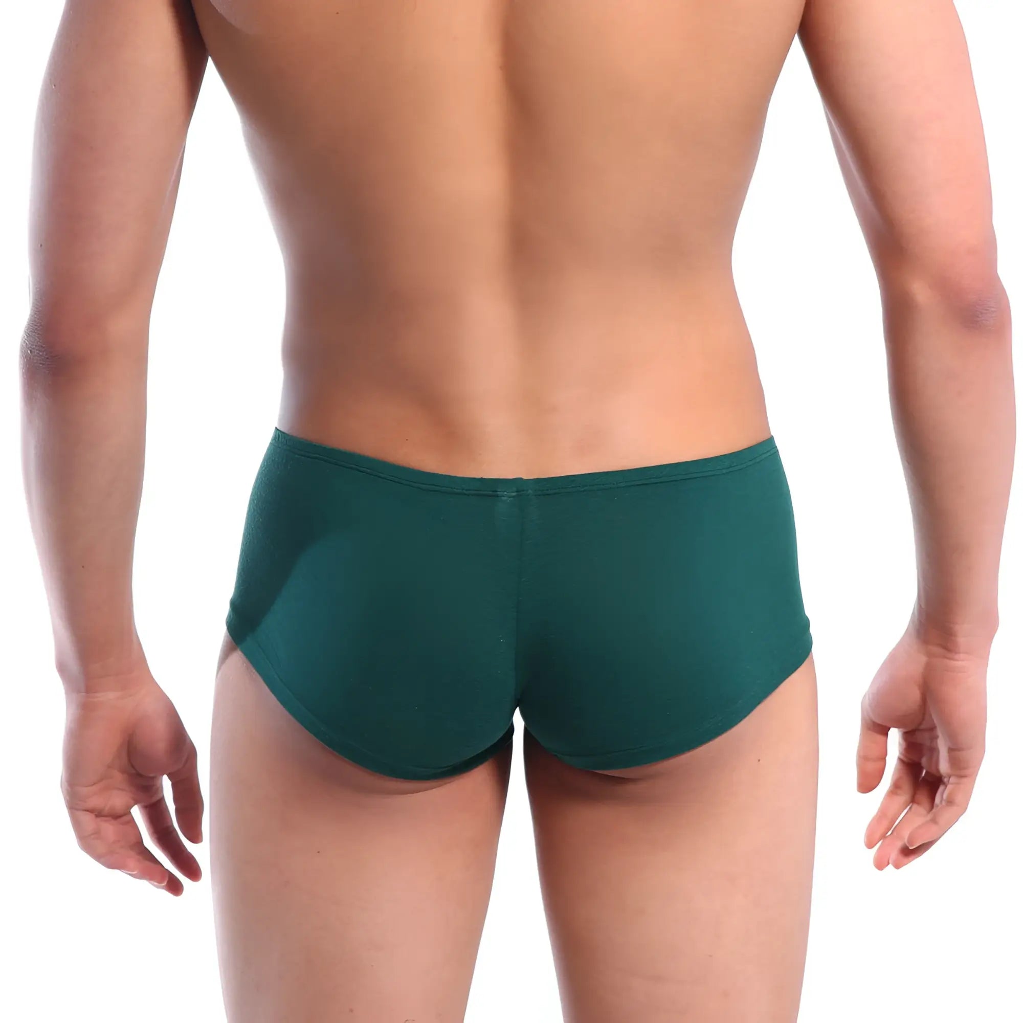 Dark green form-fitting briefs made of smooth stretch fabric metro malewear bosillo short boxer pine green 3014-07