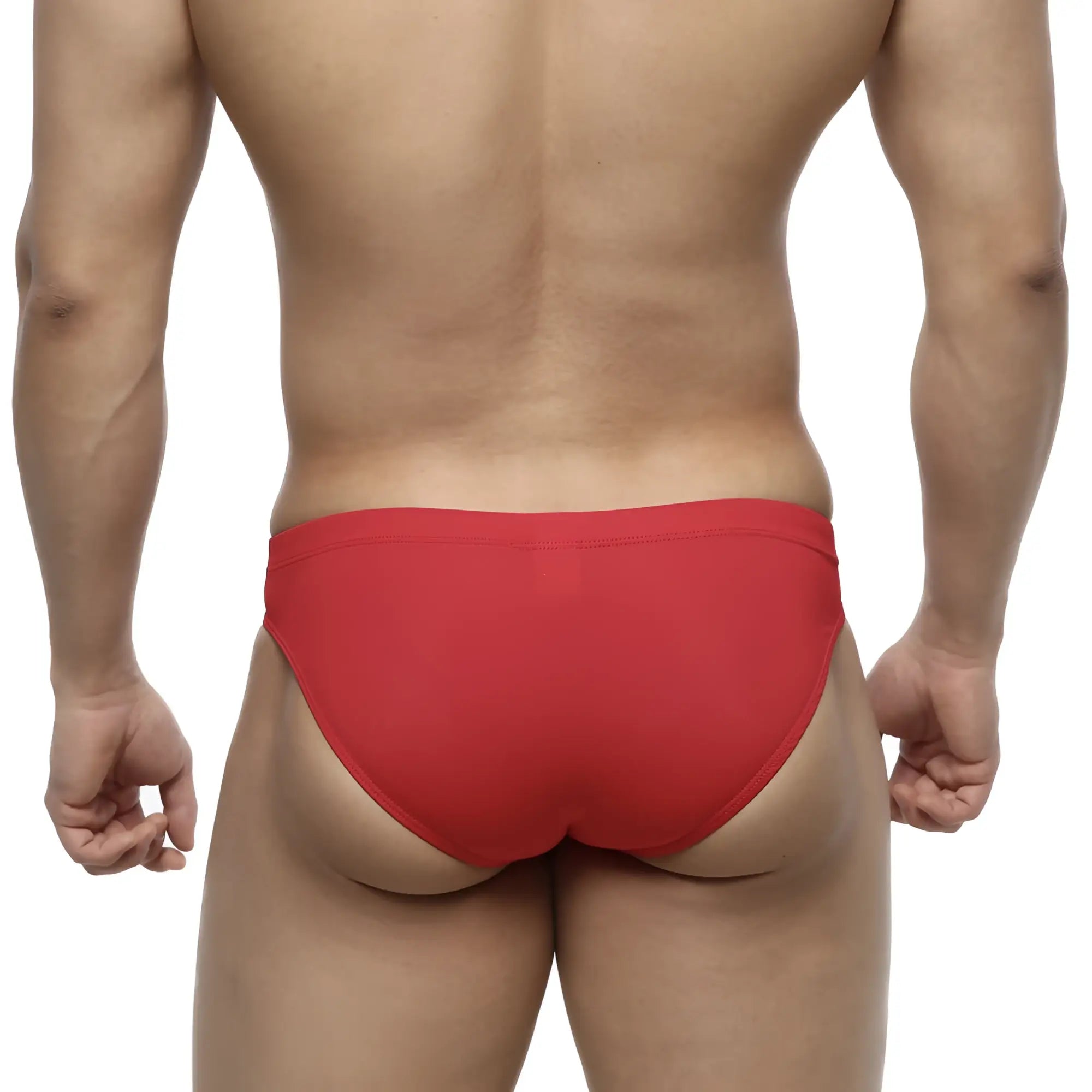 MetroMaleWear Bosillo swim bikini red 4967-12 features smooth, form-fitting red men’s swim trunks for active use