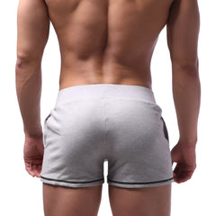 MetroMaleWear Boston athletic short grey heathered fabric with black trim on hem and side pockets for activewear