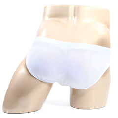MetroMaleWear bravo bikini white white mesh briefs displayed on a mannequin showing front view
