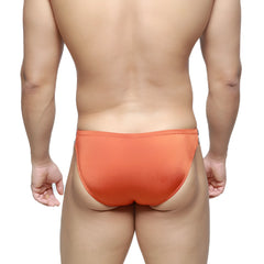 Orange satin briefs metro male wear brief 2.0 ochre 3603-52 soft and smooth fabric for comfortable daily wear