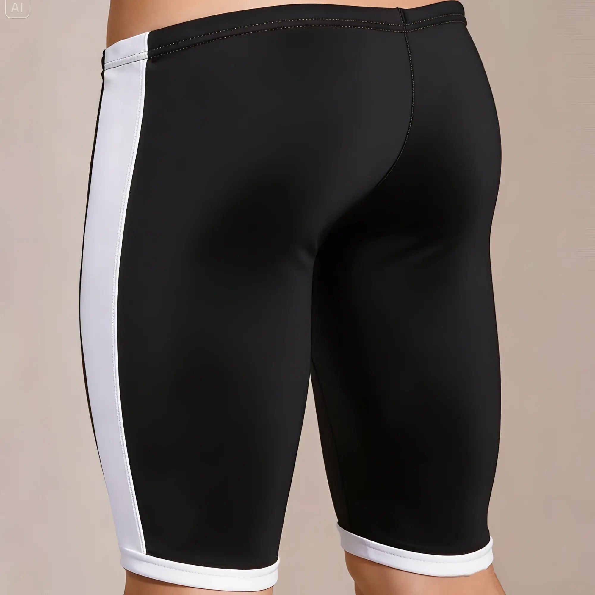 Black and white MetroMaleWear Campus Jammer 4904-30 athletic shorts with a sleek form-fitting design