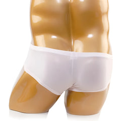 White smooth-textured briefs on a mannequin metroMalewear cannon boxer nude 2213-02 for comfortable everyday wear
