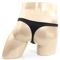 MetroMaleWear Capri Thong black back side made of smooth stretchy fabric with thin waistband and small back clip