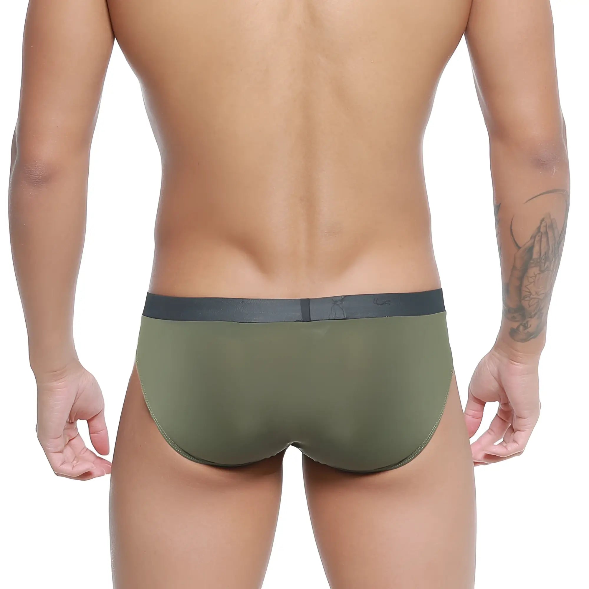Olive green briefs with dark gray waistband metro malewear cebolla bikini 5105-26 for comfortable daily wear