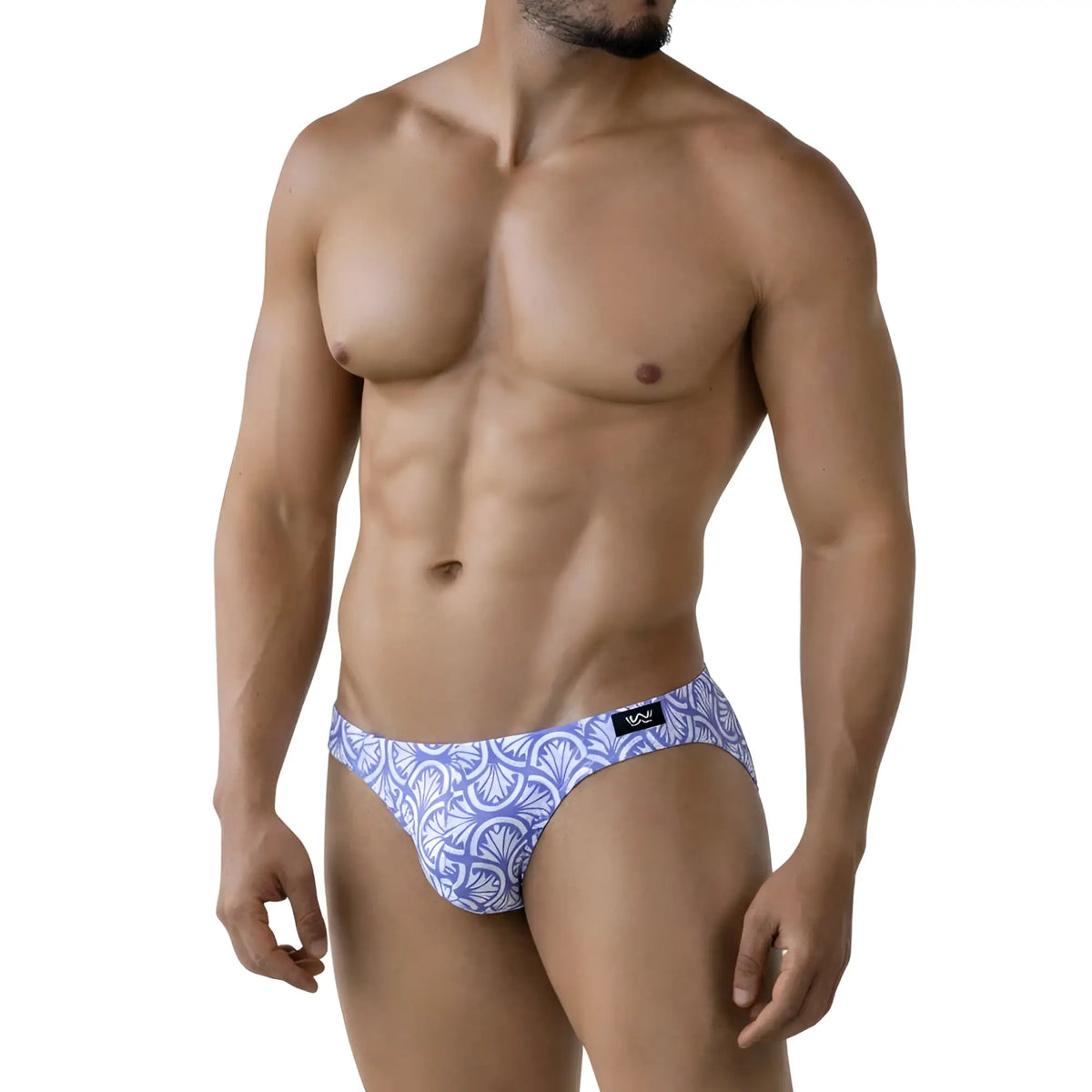 MetroMaleWear Celadon Bikini 5103-M79 blue and white patterned men’s briefs with sleek modern design and comfortable fit