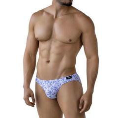 MetroMaleWear Celadon Bikini 5103-M79 blue and white patterned men’s briefs with sleek modern design and comfortable fit