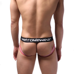 MetroMaleWear Cerezo red and black striped briefs with branded waistband designed for comfortable daily wear