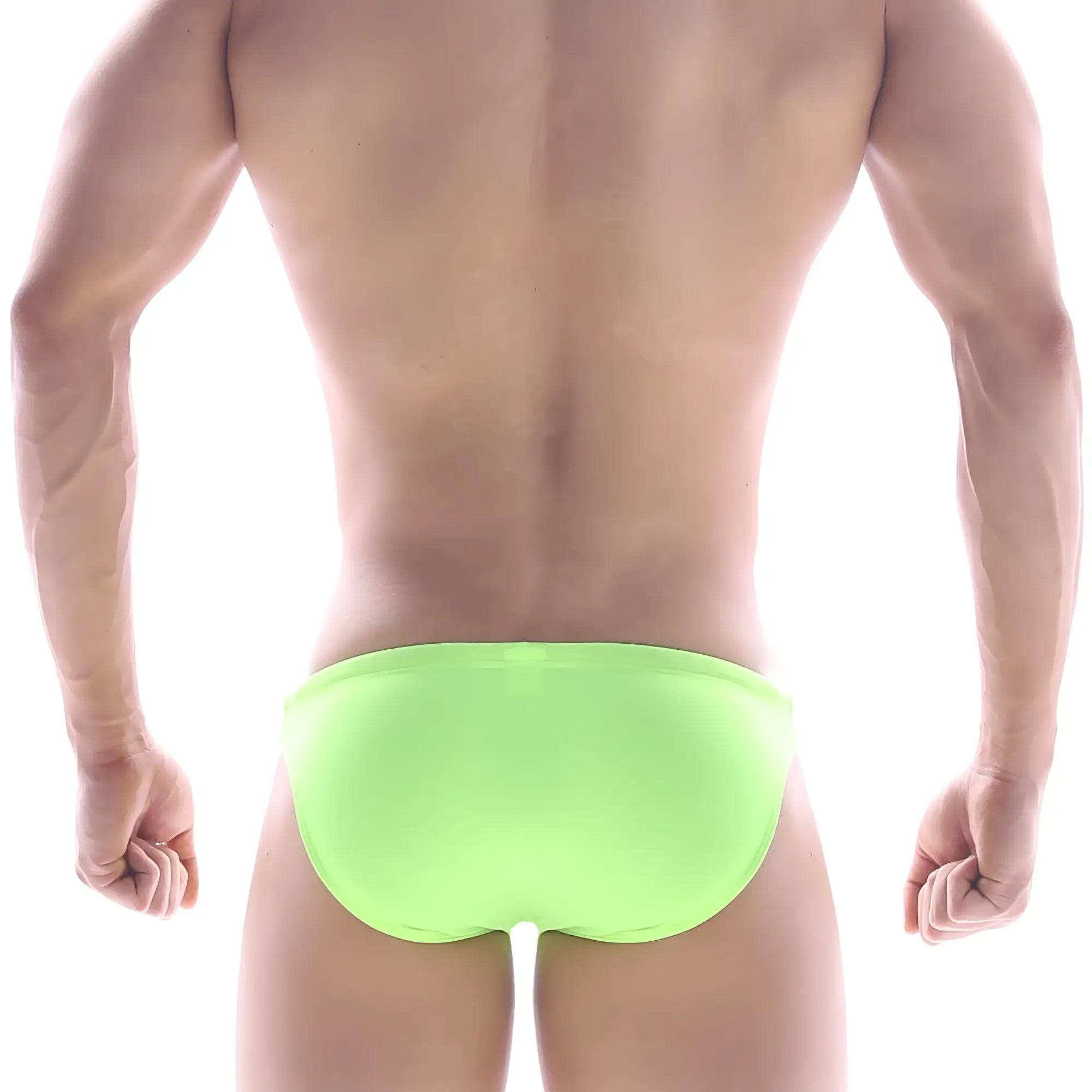 Bright neon green swim trunks by MetroMaleWear classic swim bikini lime made for stylish beachwear