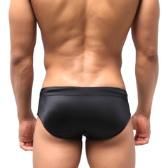 MetroMaleWear classic swim brief black 4914-22 featuring sleek, form-fitting smooth fabric for comfortable swimming