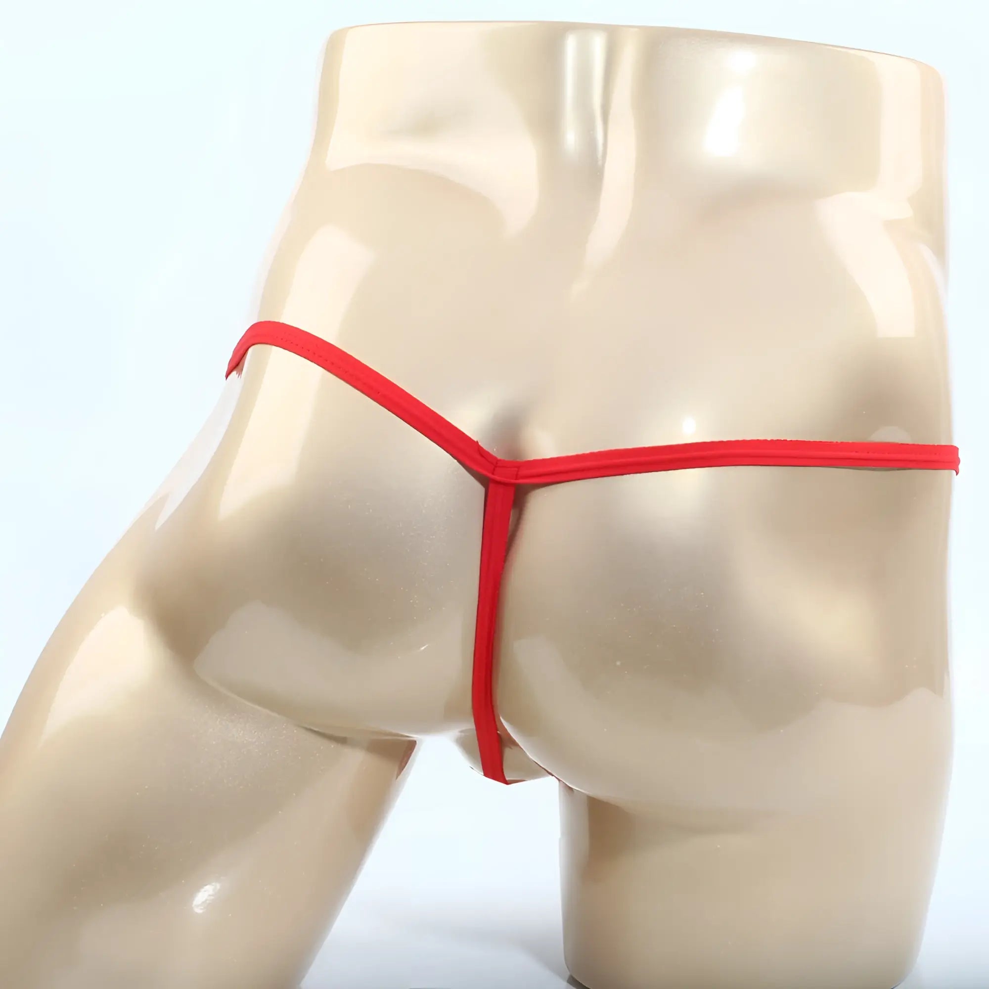 MetroMaleWear cobra string red 2214-12 red stretchy fabric thong with a simple sleek profile shown from back side