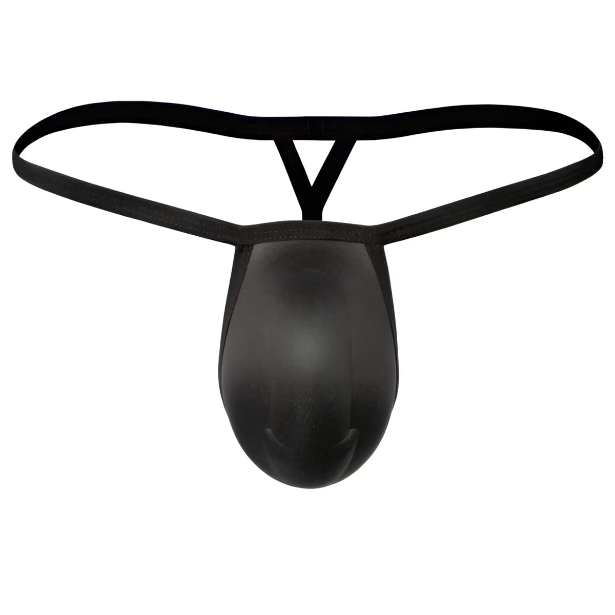 MetroMaleWear cock bra thong black in smooth slightly textured fabric with thin elastic straps showing back side