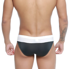 Black and white briefs metro male wear colina bikini white 5144-00 with sleek modern design in front view