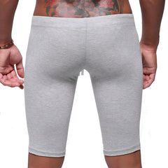 MetroMaleWear cotton biker gray 3020-10 snug fit gray heathered fabric bike shorts with elastic waistband