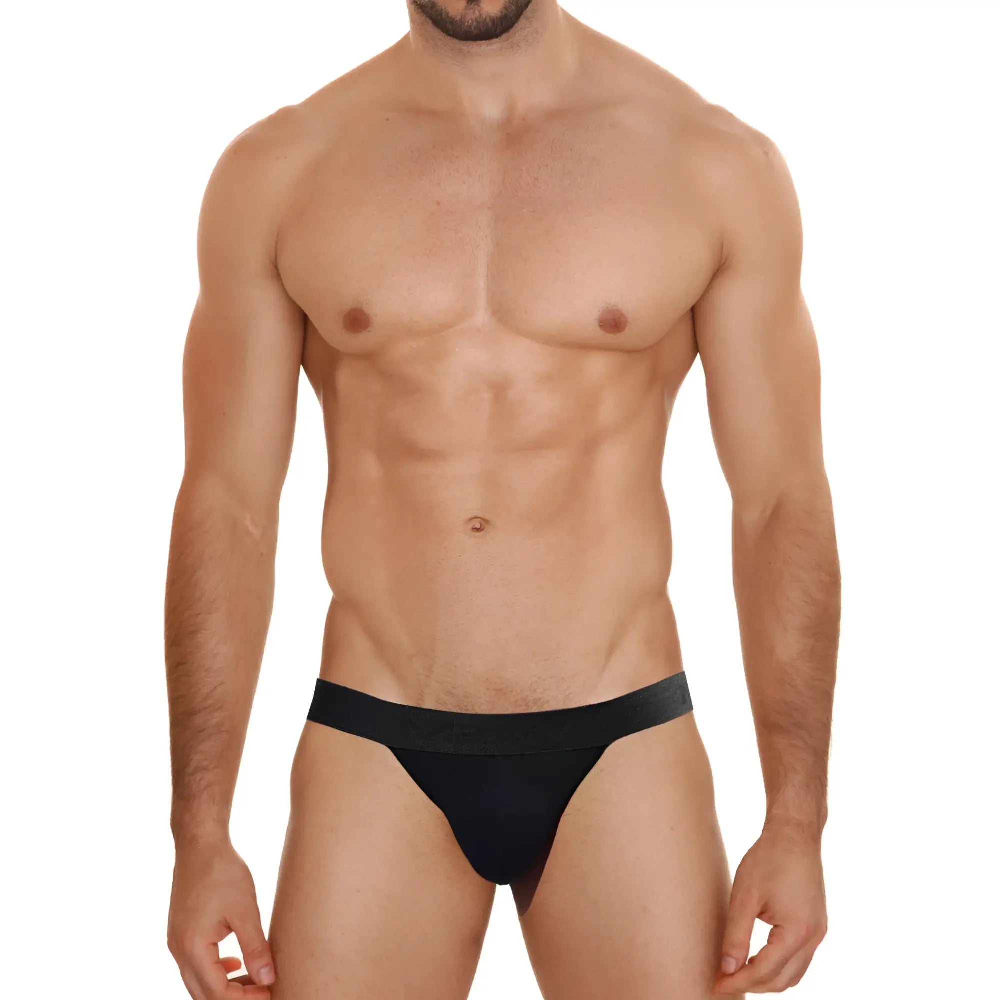 Black cotton briefs with a smooth form-fitting design and solid elastic waistband metroMaleWear cotton bikini 3PACK 3004P-3PK