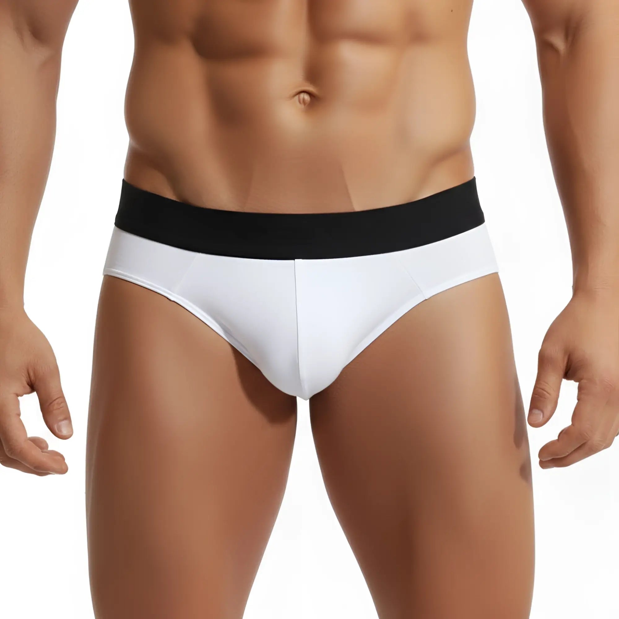 White cotton metro malewear hip briefs with black waistband comfortable daily wear