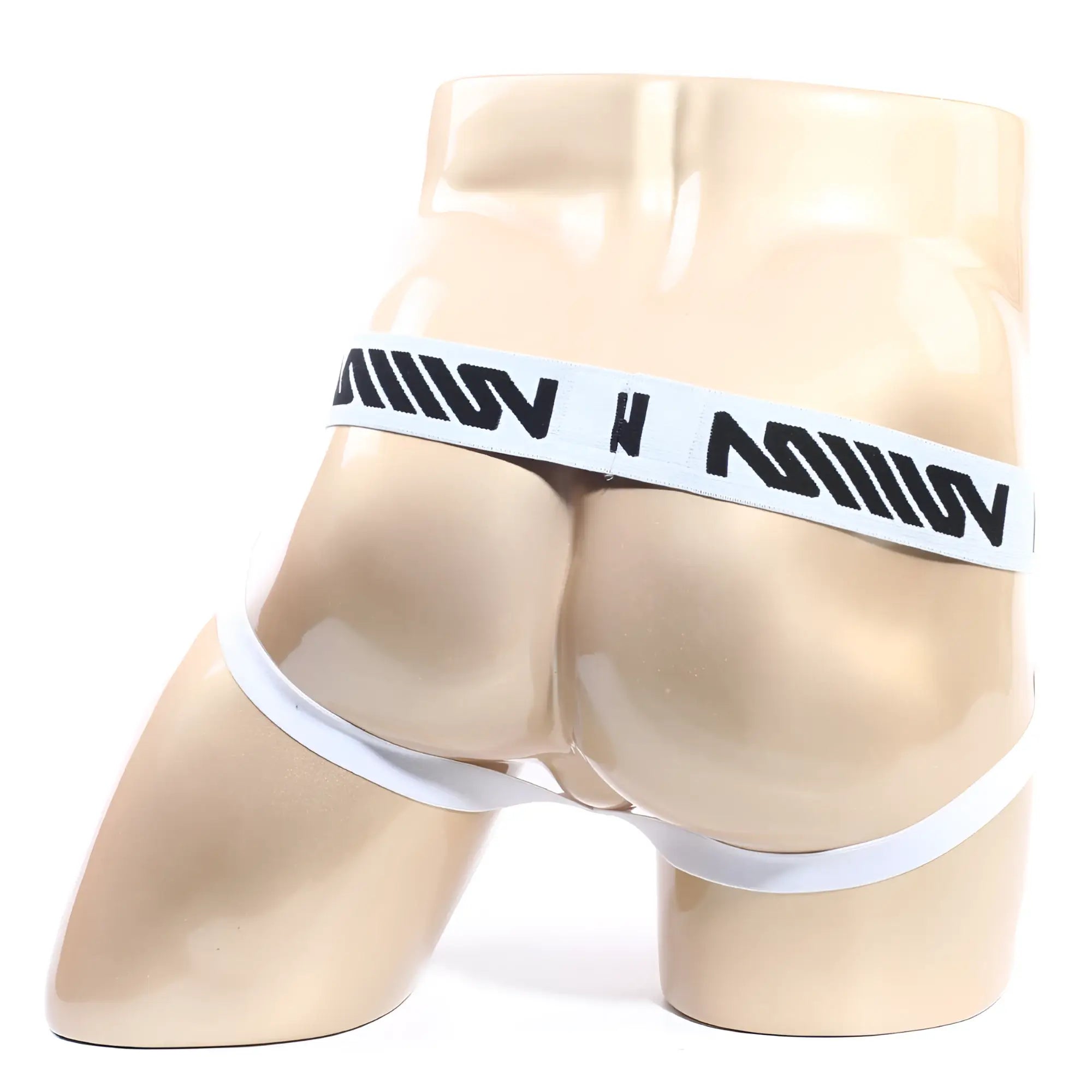 White cotton athletic briefs with black logo waistband featured in metromalewear cotton jock strap orange 3001-24 product