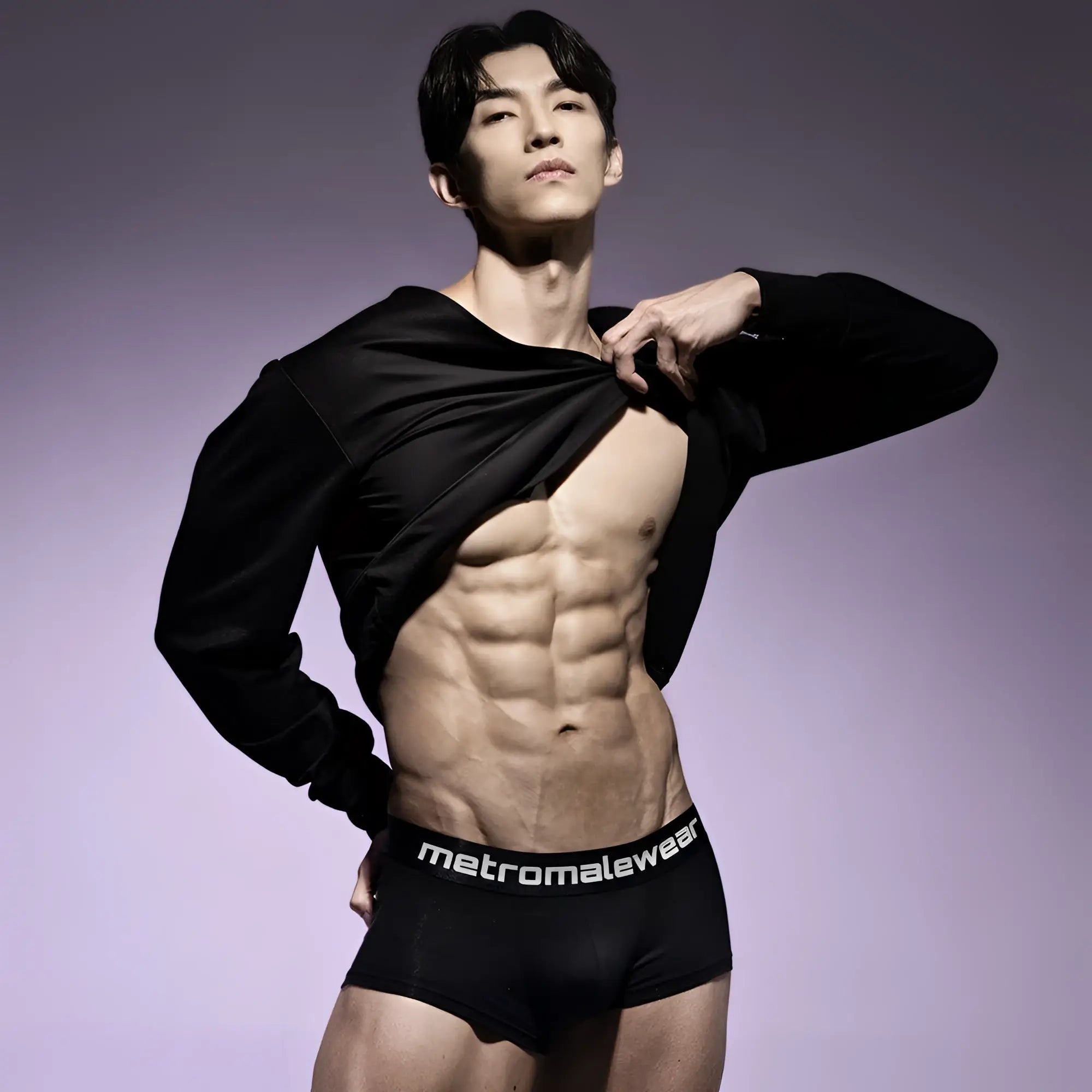 Black briefs with metromalewear branded waistband in metro malewear county trunk black 2026-23 product image