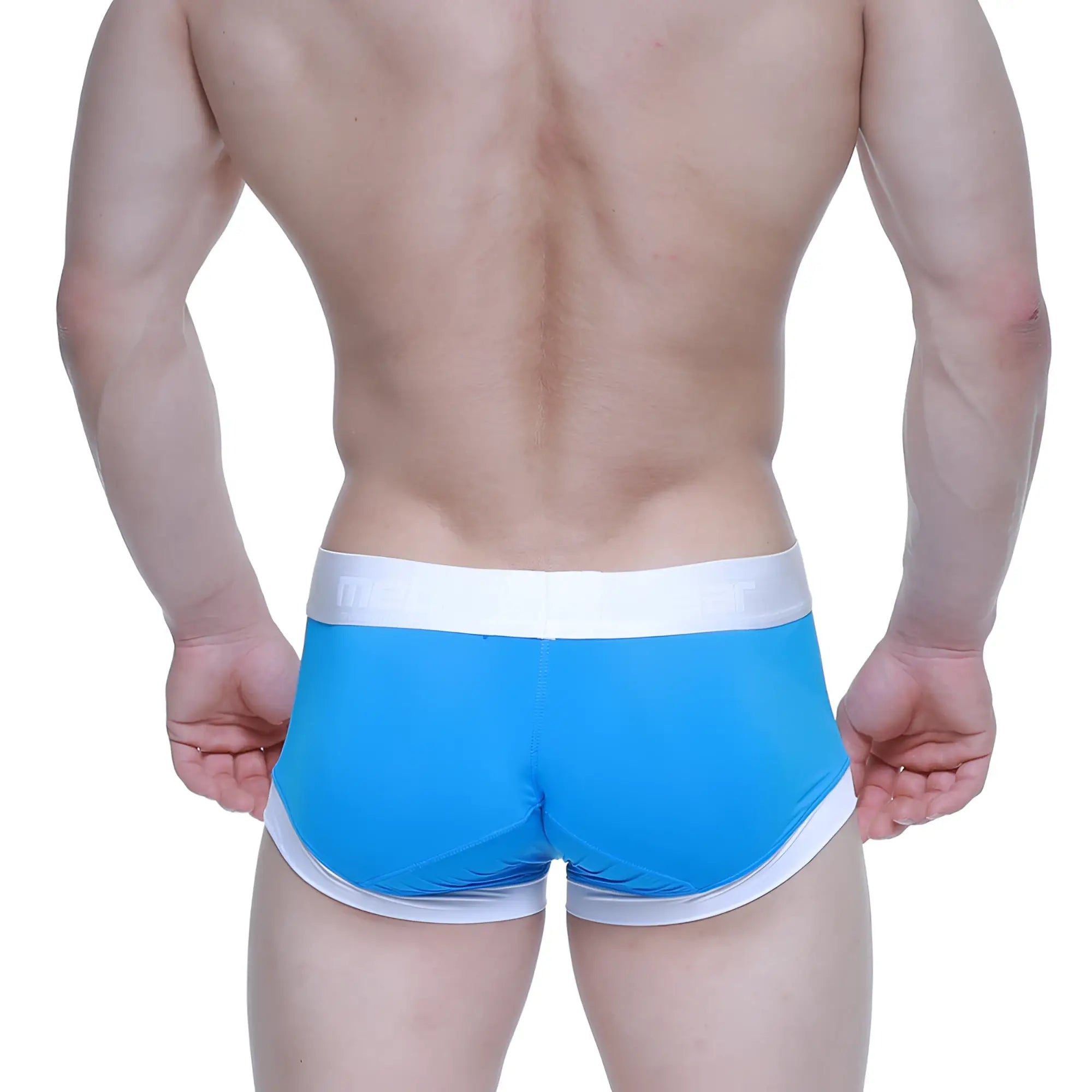 MetroMaleWear crema boxer brief blue 3026-08 bright blue athletic briefs with white trim and textured side pattern