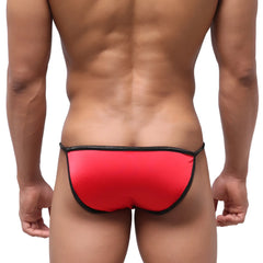Red MetroMaleWear Dangerous Swim bikini briefs with black trim designed for athletic swimwear use