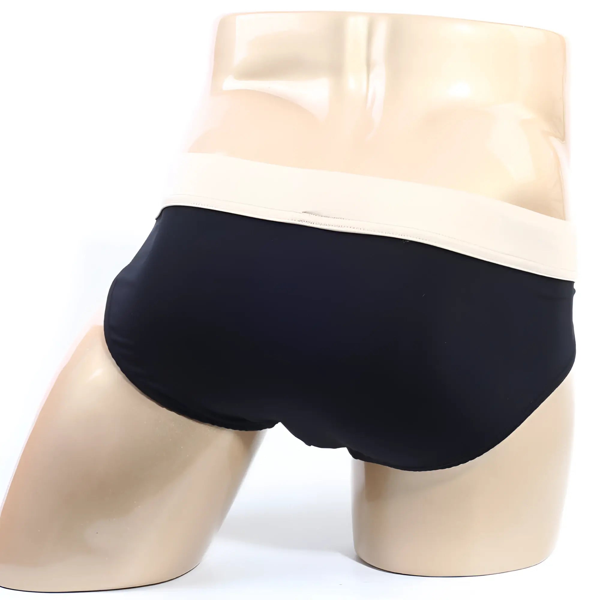 Metro male wear deportivo black briefs with contrasting cream waistband designed for comfort and support