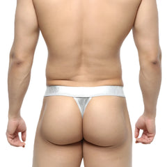 MetroMaleWear Deseo thong metal silver with a sleek shiny finish and minimalistic silver metallic design