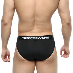 Black metrowear dolce briefs with a white logo waistband designed for comfort and style in everyday wear
