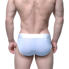 Metro male wear duke brief baby blue light blue cotton briefs with white elastic waistband for comfortable fit