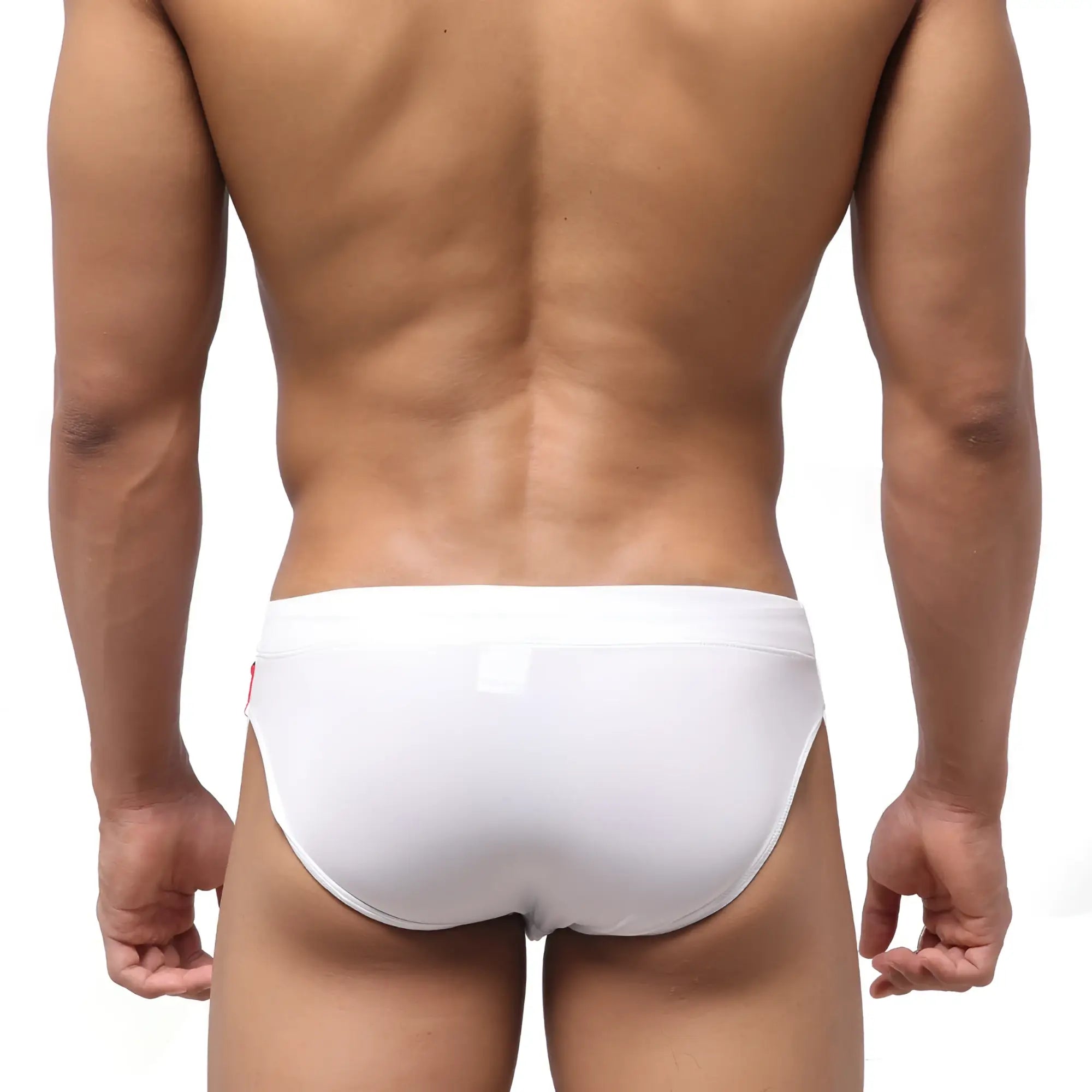 White metro malewear dutch swim brief 4946-31 with smooth form-fitting design and small red logo on left side