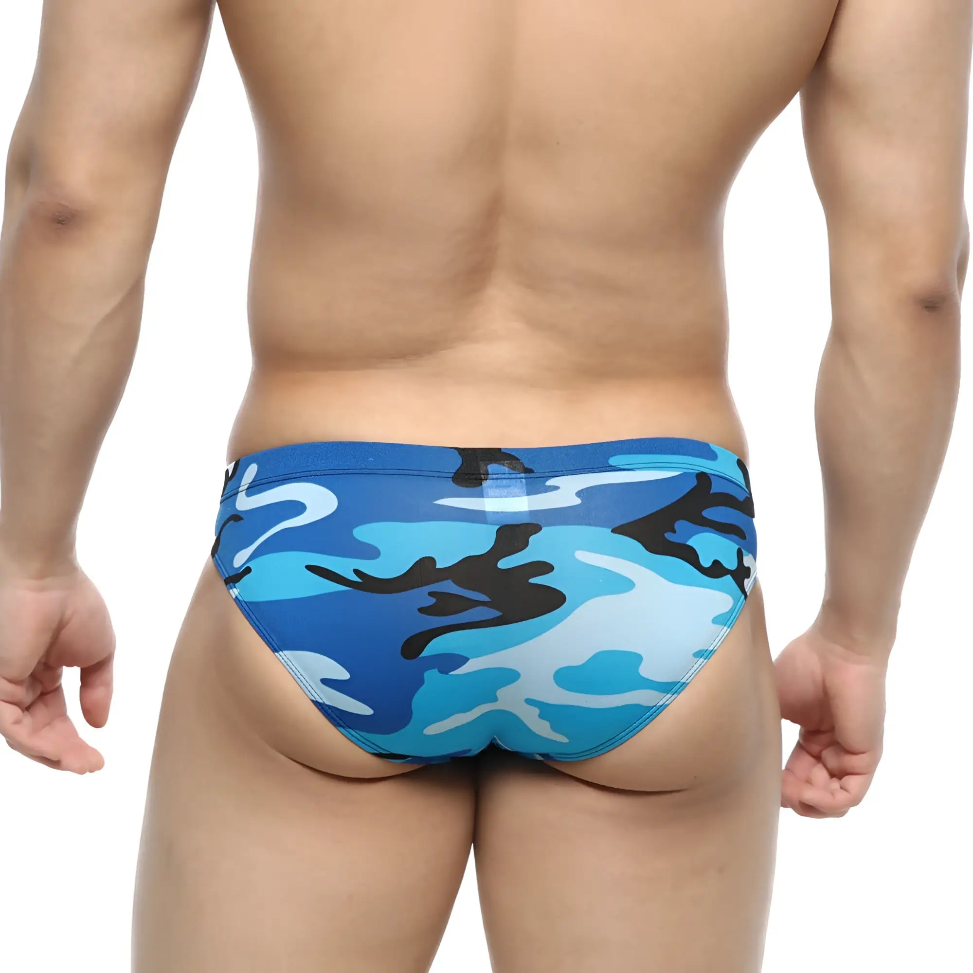 MetroMaleWear equipaje bikini 5103-83 swim trunks with blue and black camouflage pattern ideal for swimming