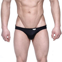 Metro male wear eureka bikini black 5223-20 black mesh briefs with white label at waistband front view