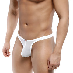 White mesh thong with red brand tag on waistband from metromalewear europa collection model 1132-70