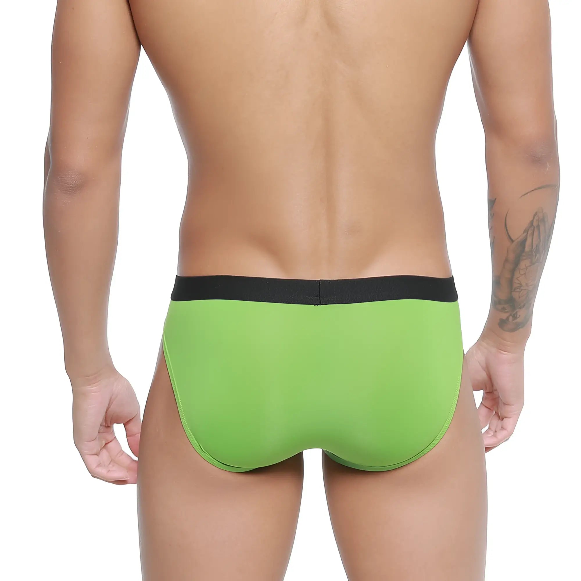 MetroMalewear expose brief green 2207-07 bright green briefs with black elastic waistband for comfortable wear