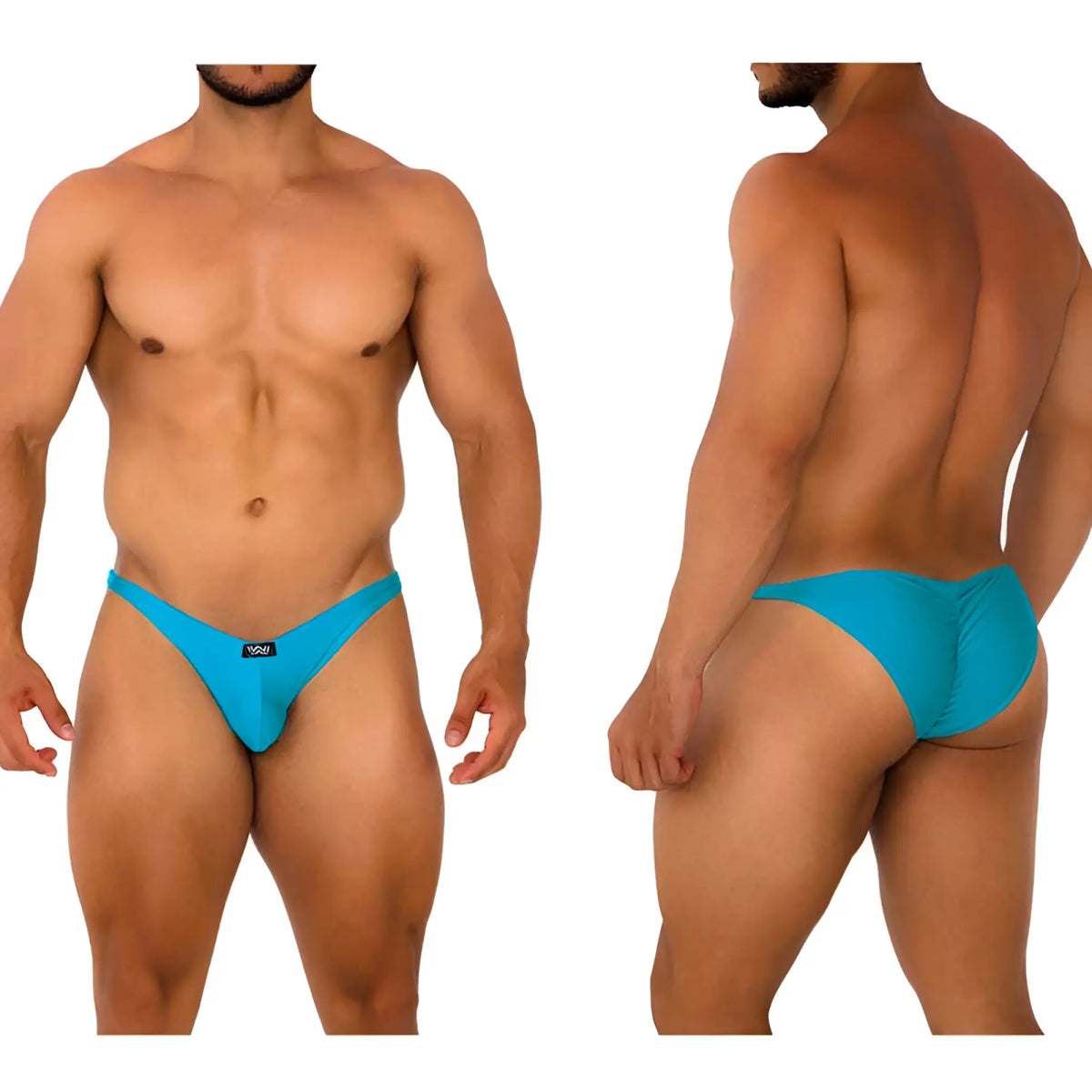 Vibrant turquoise men’s briefs metro malewear fantasy bikini 6116-09 with sleek form-fitting design and subtle waistband branding
