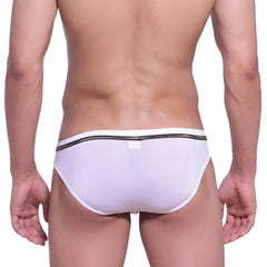 White MetroMaleWear Faro brief 5103-50 featuring black striped waistband and soft breathable fabric for everyday comfort