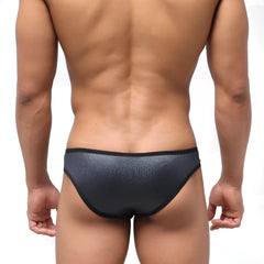 Black textured briefs with sleek modern design from metromalewear focus brief black 6107-20 product line