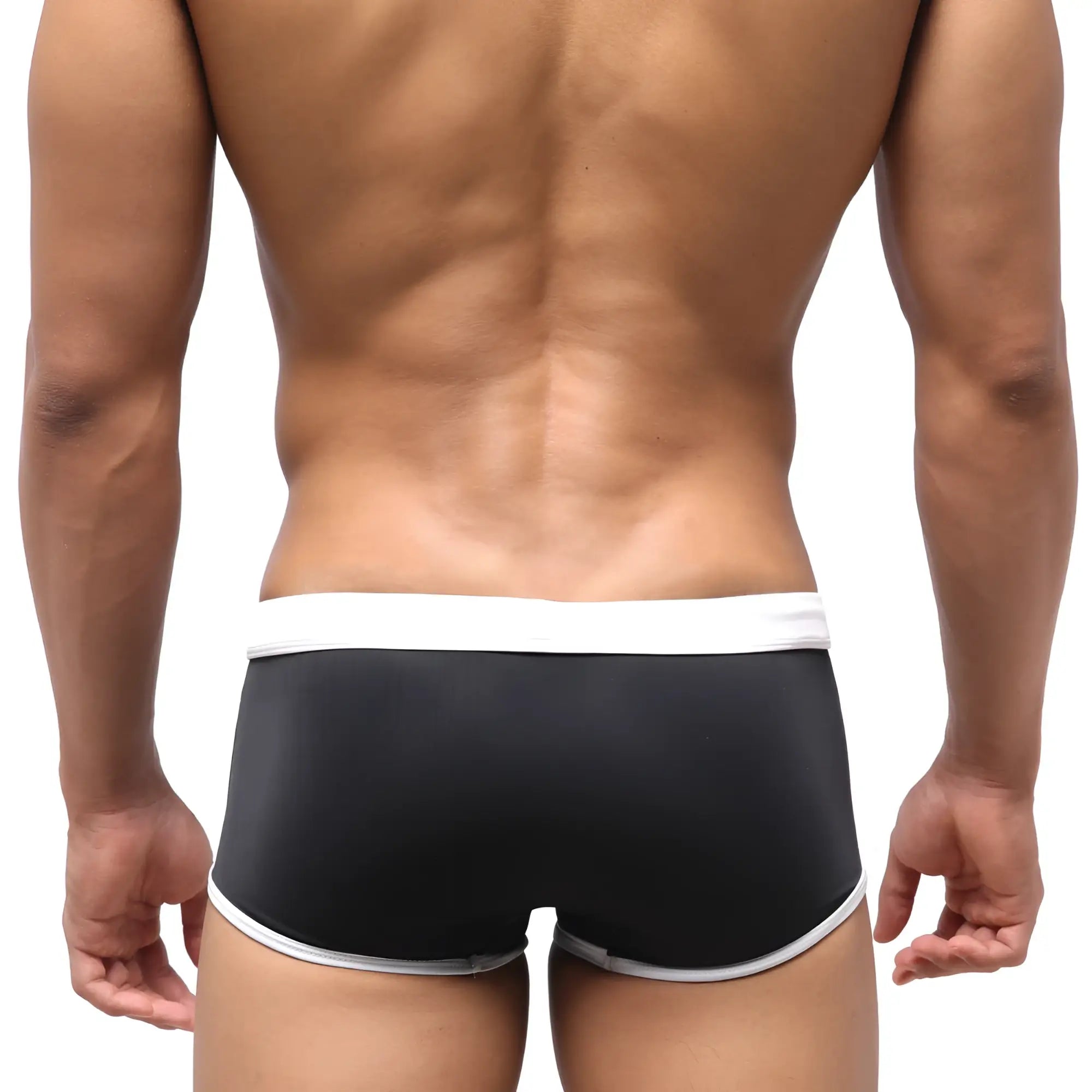 MetroMalewear fresco swim trunk black 4944-20 black briefs with white trim designed for swimming and beachwear