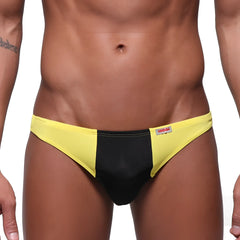 MetroMaleWear fun g yellow 6202-15 bright yellow and black two-tone briefs with sleek form-fitting design