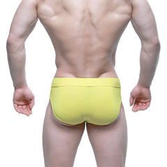Bright yellow metro malewear girasol brief 5203-15 with smooth form-fitting fabric for comfortable wear