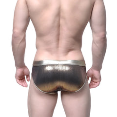 Shiny metallic gold and silver gradient metro male wear gloss brief 5003-53 with sleek modern design