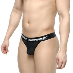 Black mesh briefs with branded waistband from MetroMaleWear featuring breathable grid mesh fabric in black